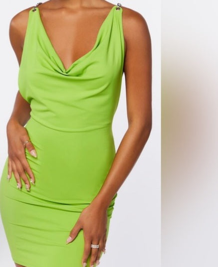 Forever 21 Women's Green Sleeveless Open Cross Back Dress | Forever 21 In Lebanon