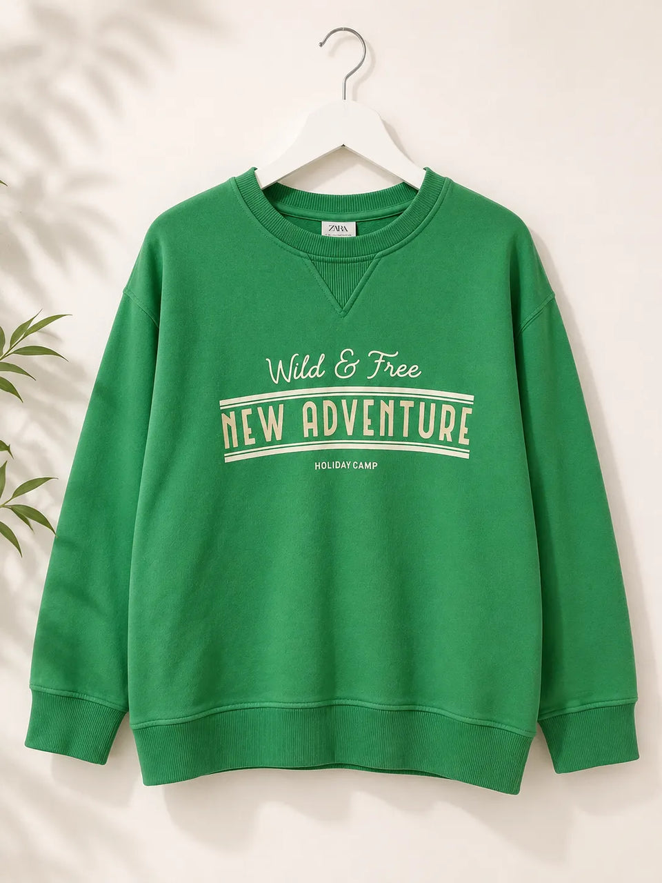 Zara Boy's Green Chest Print Sweatshirt | Zara In Lebanon