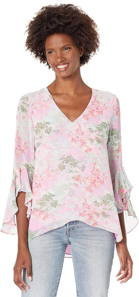 Vince Camuto Women's Multicolor Large-Sleeve Blouse |Vince Camuto In Lebanon