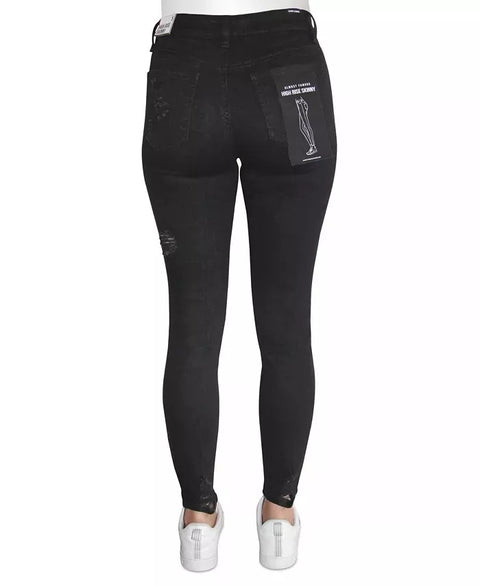 Almost Famous Women's Black High-Rise Destructed Skinny Ankle Jeans | Almost Famous In Lebanon