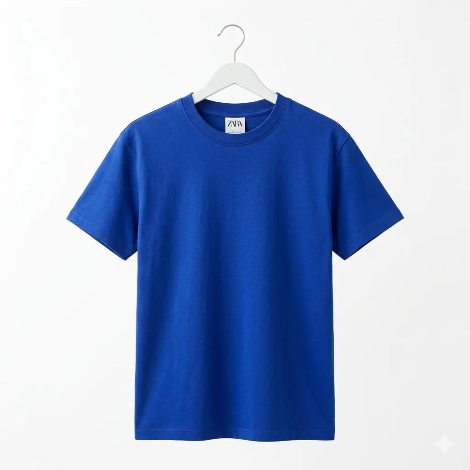 Zara Boy's Royal Blue Crew Neck T-Shirt|Zara In Lebanon