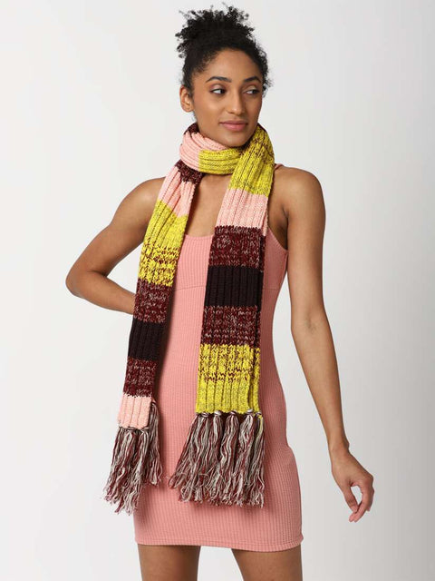 Forever 21 Women's Burgundy Multi Knitted Scarf | Forever 21 In Lebanon