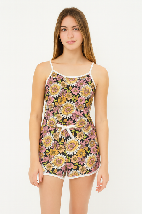 Forever 21 Girl's Black Floral Printed Sleeveless Romper |Forever 21 In Lebanon