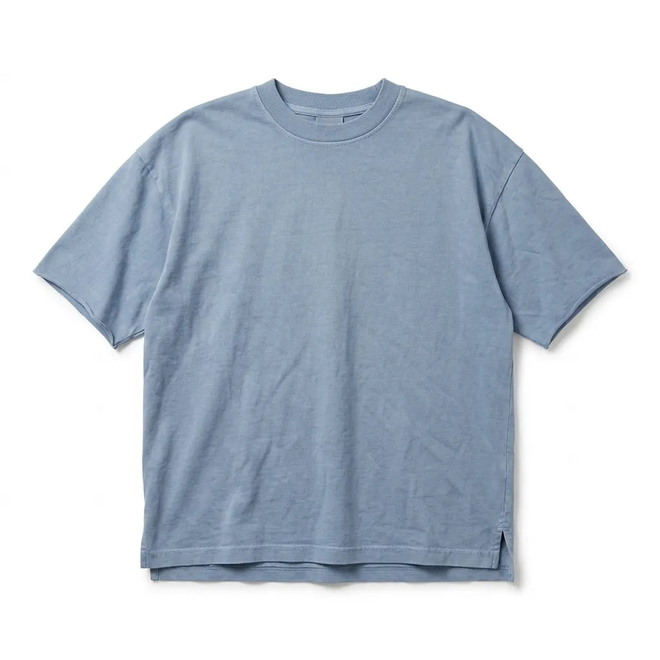 Zara Boy's Dusty Blue Side Slit Crew Neck T-Shirt|Zara In Lebanon