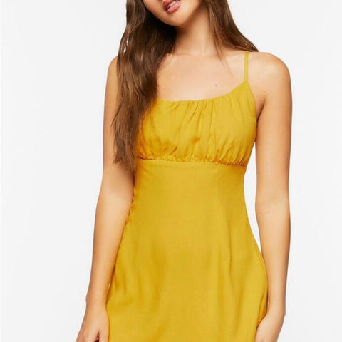 Forever 21 Women's Gold Sleeveless Mini Dress | Forever 21 In Lebanon
