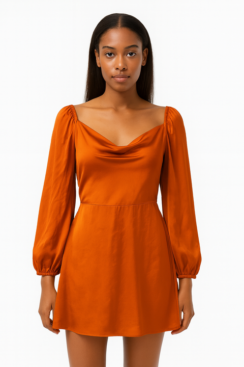 Forever 21 Women's Rust Long Sleeve Dress | Forever 21 In Lebanon