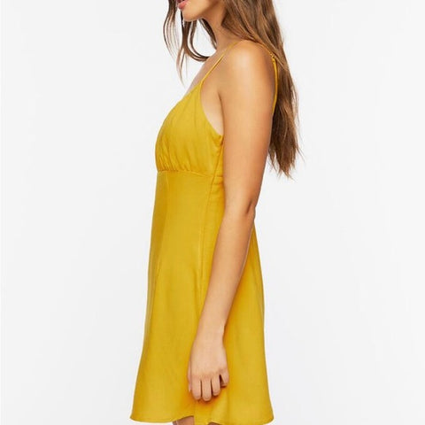 Forever 21 Women's Gold Sleeveless Mini Dress | Forever 21 In Lebanon