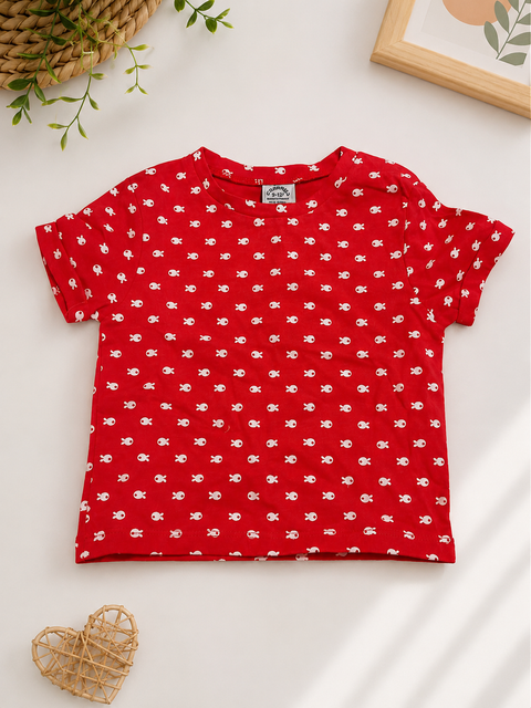 Charanga Baby Boy's Red & White Printed T-Shirt | Charanga In Lebanon