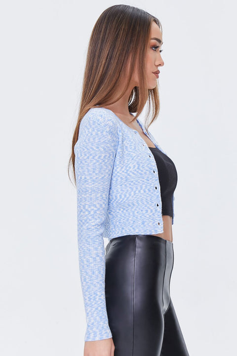Forever 21 Women's Blue & White Long Sleeve Cardigan | Forever 21 In Lebanon