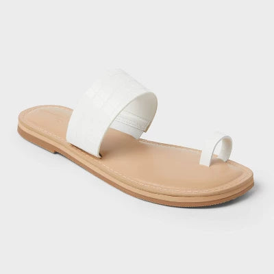 Universal Thread Women's White Juno Toe Ring Slip On Sandals | Universal Thread In Lebanon