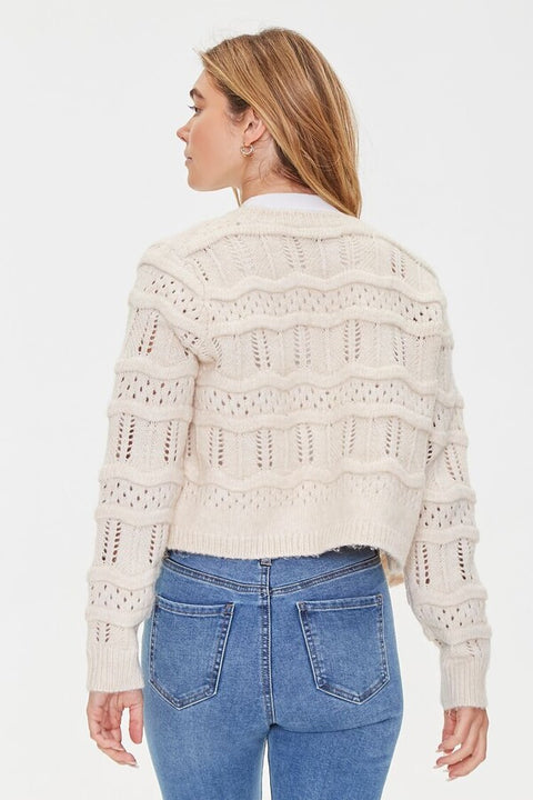 Forever 21 Women's Beige Knitted Cardigan | Forever 21 In Lebanon