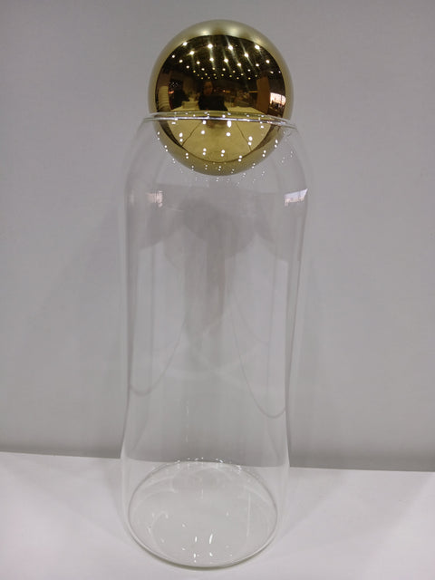 SD Glass Jar With Gold Ball 20cm A-53 | SD In Lebanon