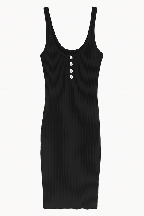 Forever 21 Women's Black Ribbed Round Neck Sleeveless Dress |Forever 21 In Lebanon