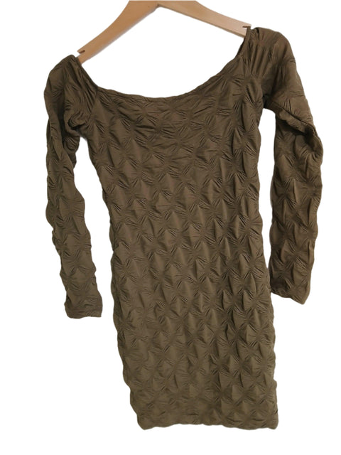 LeGer Women's Khaki Long-Sleeve Dress | LeGer in Lebanon