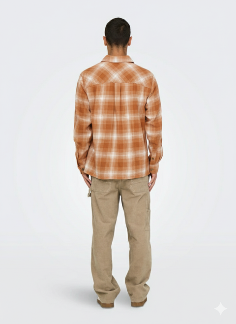 Only & Sons Men's Cork Checkered Over Shirt | Only & Sons In Lebanon