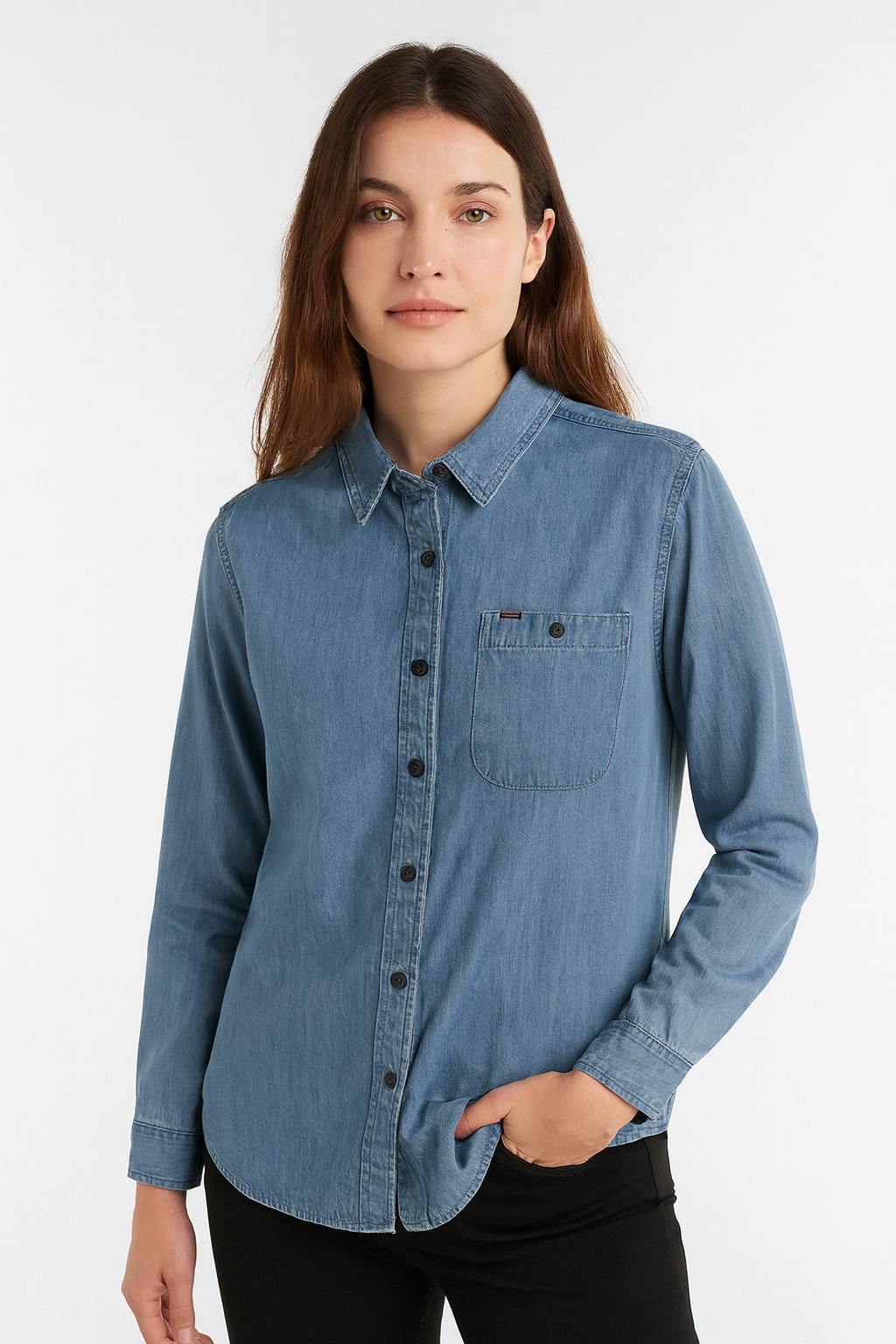 Lee Women's Light Blue Regular Fit Shirt | Lee In Lebanon