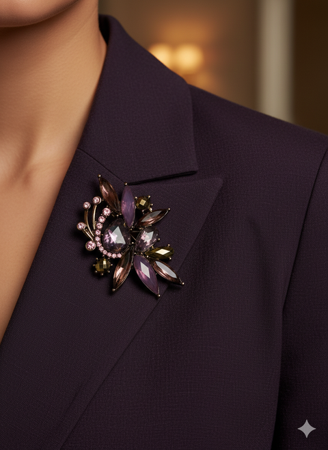 Anne Klein Women's Multi Purple Elegant Floral Gem Brooch Pin | Anne Klein In Lebanon