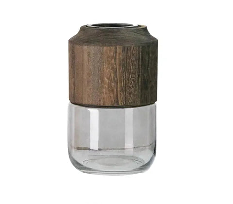 Hinox Glass Vase With wooden Touch DO-6 | Hinox In Lebanon