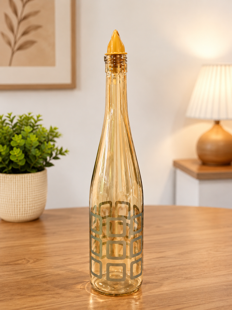 Sigma Glass Yellow Transparent Oil & Vinegar Bottle | Sigma Glass In Lebanon