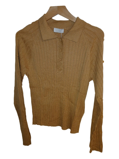 LeGer Women's Camel Long-Sleeve Blouse | LeGer in Lebanon