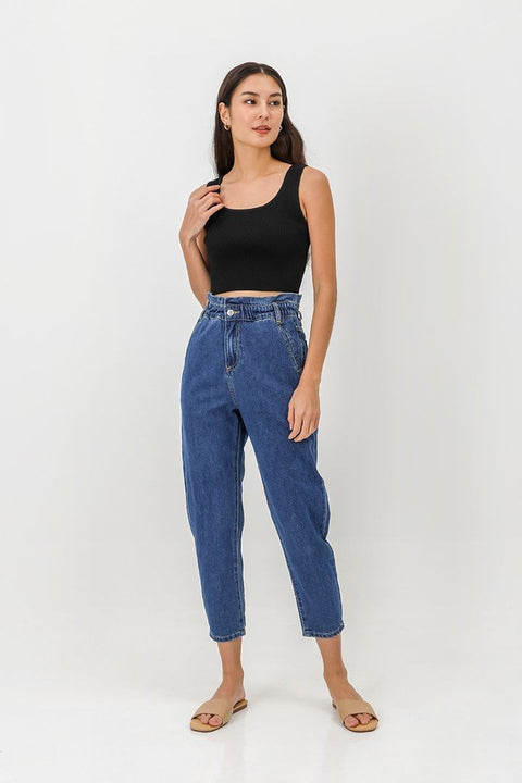 Forever 21 Women's Black Ribbed Round Neck Sleeveless Crop Top | Forever 21 In Lebanon