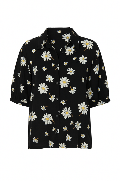 Forever 21 Women's Black & White Floral Printed Shirt | Forever 21 In Lebanon