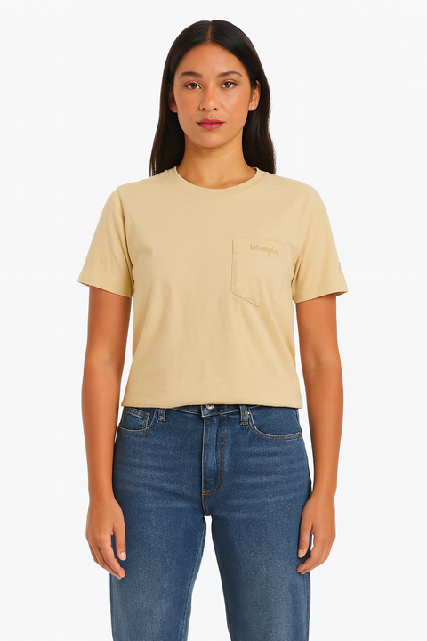 Wrangler Women's Light Yellow Regular T-Shirt | Wrangler In Lebanon
