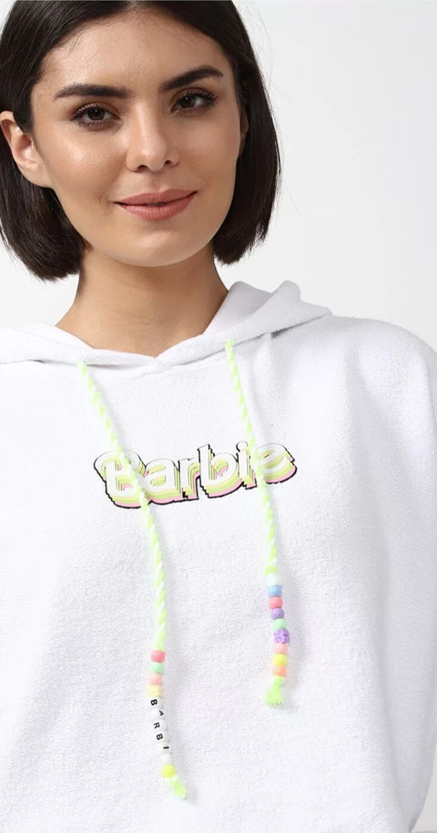 Forever 21 Women's White Barbie Hoodie | Forever 21 In Lebanon