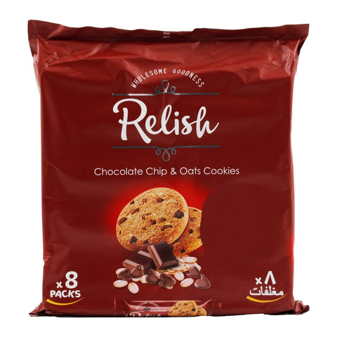 Relish Chocolate Chip & Oats Cookies 8x70g | Relish In Lebanon