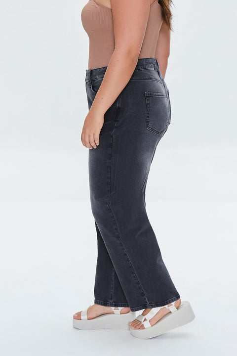 Forever 21 Women's Washed Black Knee Ripped Jeans | Forever 21 In Lebanon