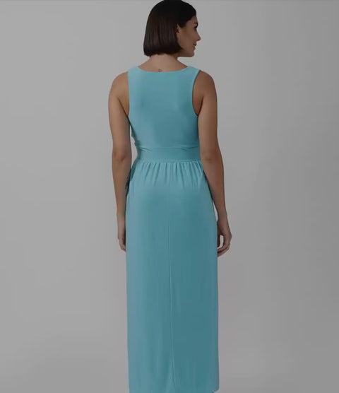 Forever 21 Women's Light Blue Double High Split Maxi Dress |Forever 21 In Lebanon