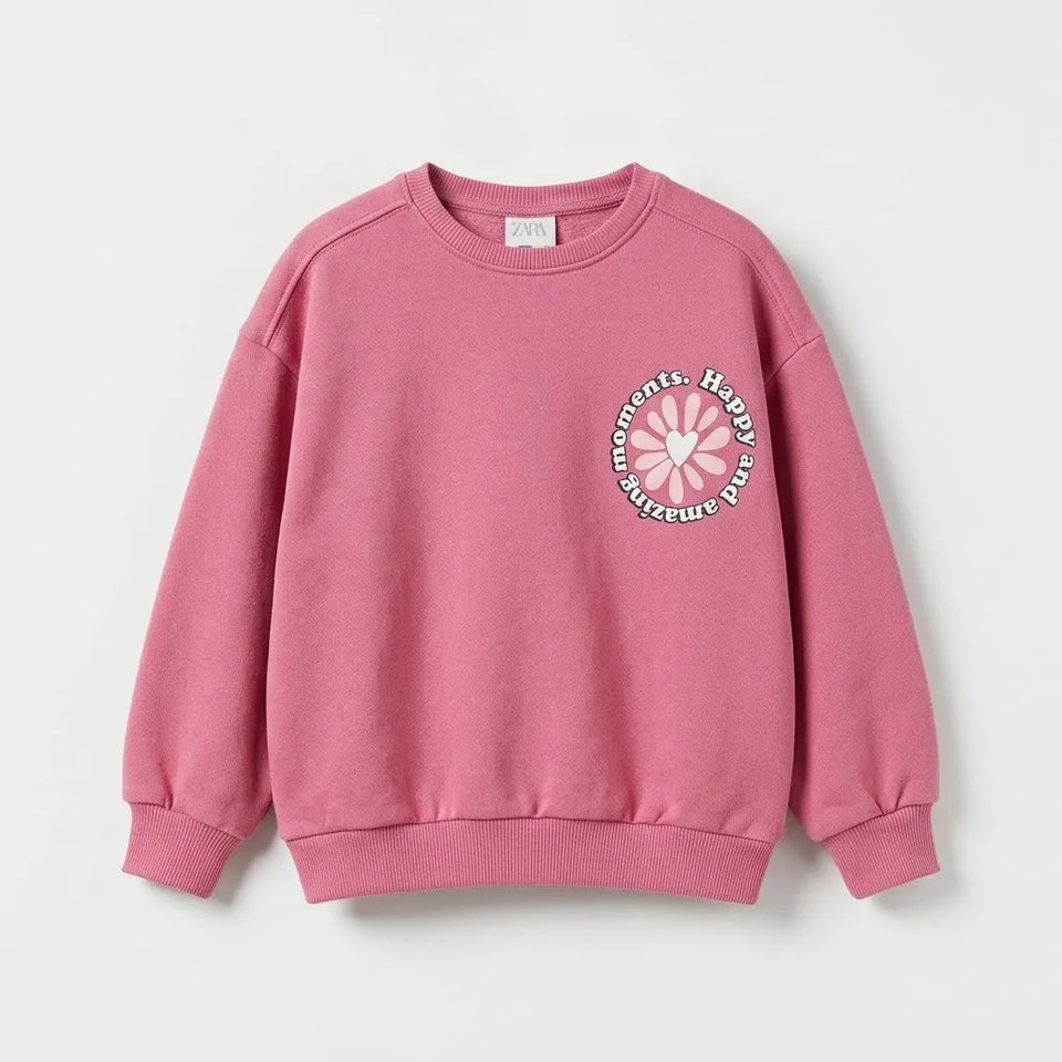 Zara Girl's Dark Pink Long Sleeve Pullover Sweatshirt|Zara in Lebanon