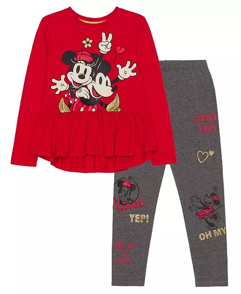 Disney Little Girl`s Red  Minnie Sweatshirt & Pant Minnie Set | Disney In Lebanon