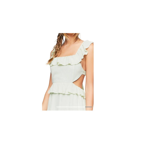 Forever 21 Women's Mint Green Ruffle Sleeveless Open Back Dress | Forever 21 In Lebanon