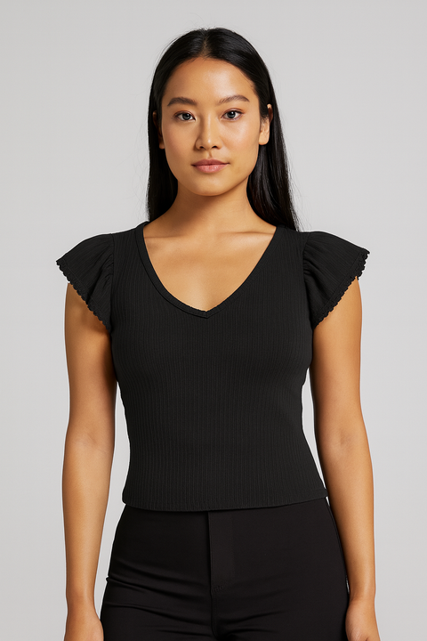 Forever 21 Women’s Black Cap Sleeve Blouse | Forever 21 In Lebanon