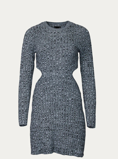 Forever 21 Women's Black Ribbed Cut-Out Long Sleeve Midi Dress | Forever 21 In Lebanon