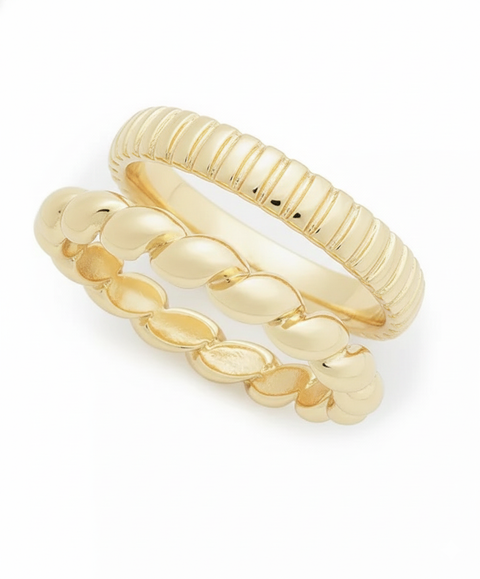 On 34th Women's Gold 2-Pc. Set Twist Rings | On 34th In Lebanon
