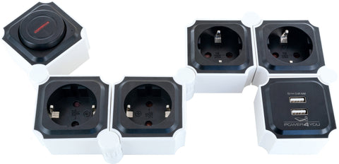 Power4You Flexible Power Cable With 4 Sockets 250v & 2 USB Port 5v | Power4You In Lebanon
