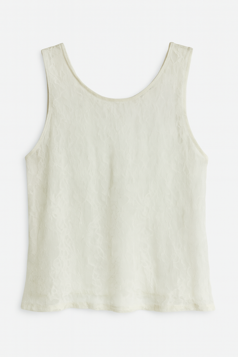 Mango Women's Off White Lace Tank Top |Mango In Lebanon