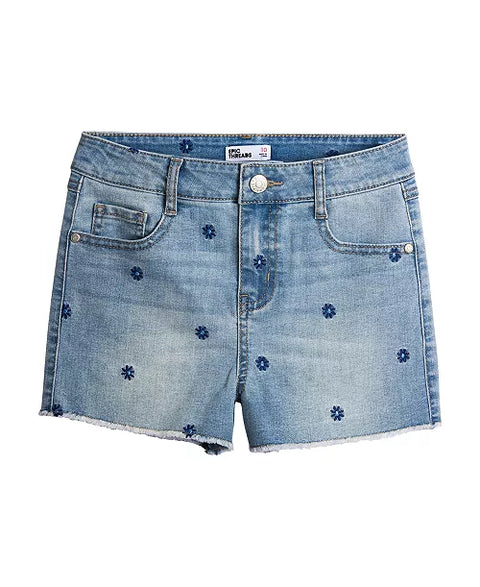 Epic Threads Baby Girl's Blue Denim Floral Short | Epic Thread In Lebanon