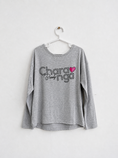 Bassik By Charanga Girl's Gray Long Sleeve Blouse | Bassik In Lebanon