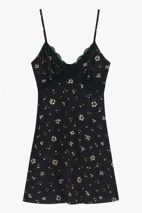 Forever 21 Women's Black Floral Mesh Sleeveless V-neck Mini Dress | Forever 21 In Lebanon