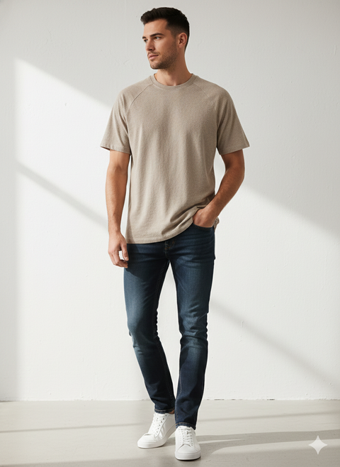 Redefined Rebel Men's Beige Terry Cloth Simon T-Shirt | Redefined Rebel In Lebanon