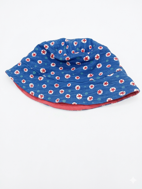 Charanga Baby Boy's Blue Starfish Pattern Reversible Bucket Hat|Charanga In Lebanon