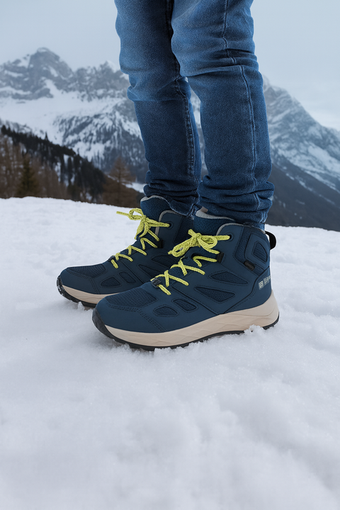 Jack Wolfskin Boy's Blue Woodland 2 Texapore Mid K Sneakers |Jack Wolfskin in Lebanon