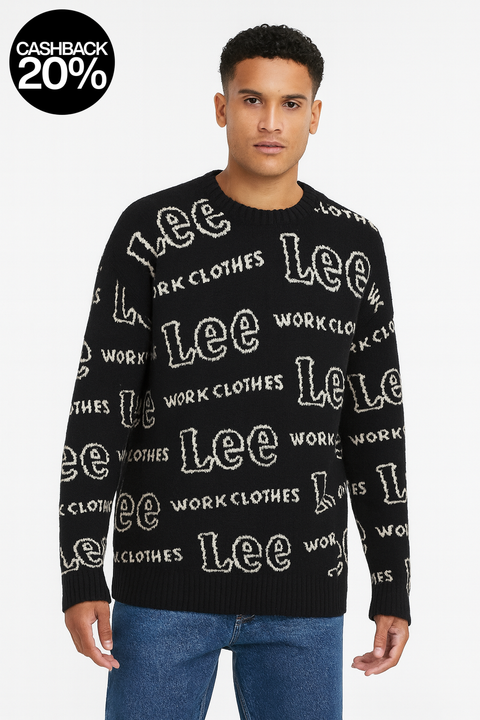 Lee Men's Black/White Long-Sleeve Sweatshirt | Lee in Lebanon