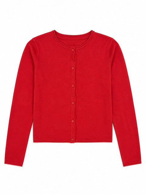 Teens By Charanga Girl's Red Wool Buttoned Cadigan | Teens In Lebanon