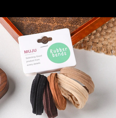MUJU 5Piece of Elastic Hair Bands High Stretch Towel Ring Seamless Hair Ornaments Fashion Jacquard Wavy Scrunchies Wholesale