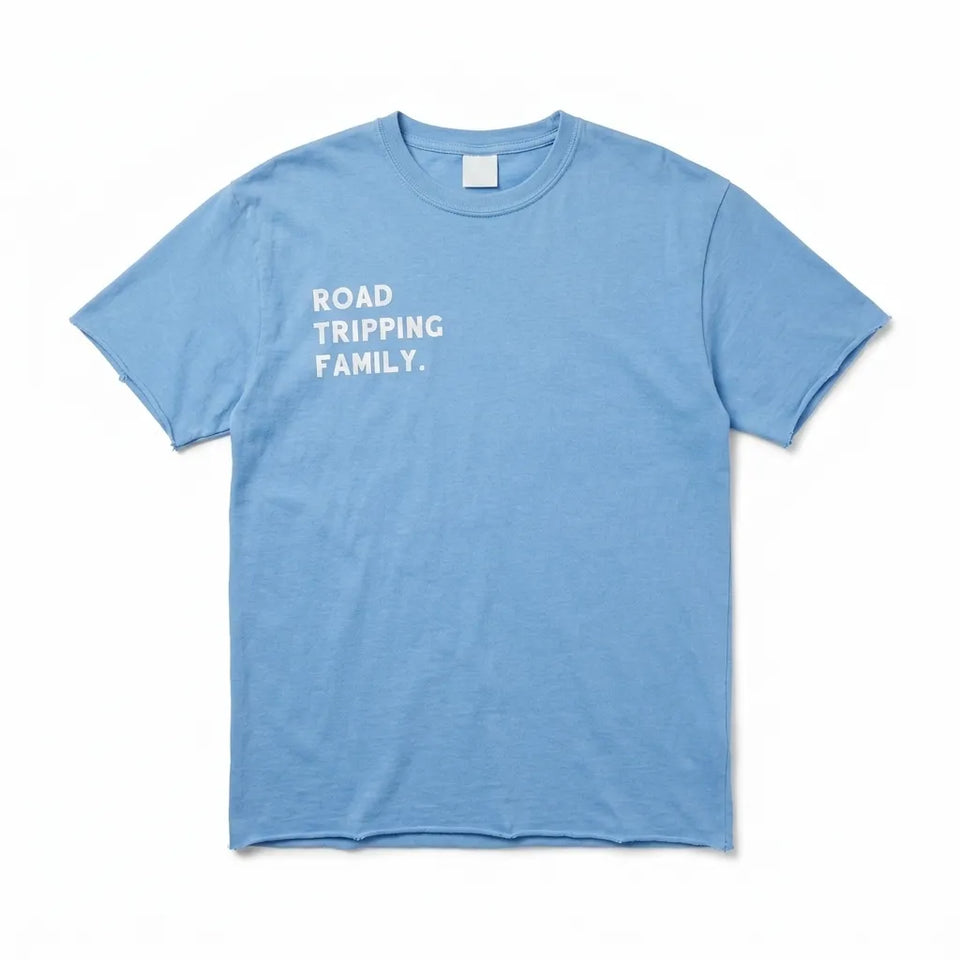 Zara Boy's Blue Road Tripping Family Raw Edge Graphic T-Shirt|Zara In Lebanon
