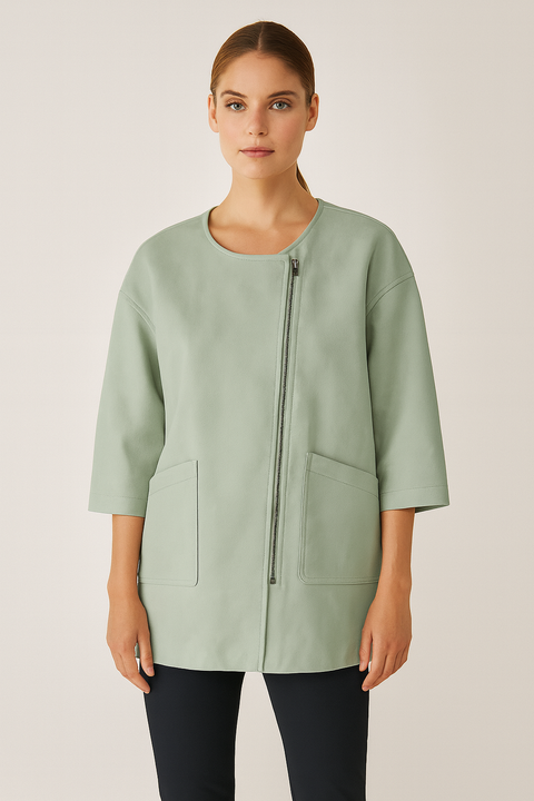 Only Women's Mint Green Zippered Jacket |Only in Lebanon
